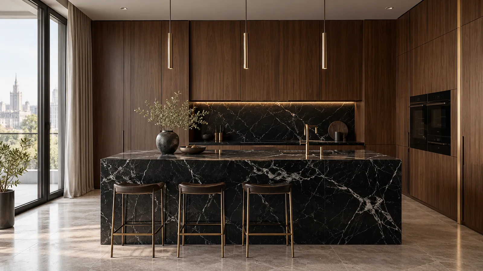 Bespoke kitchen design and renovation in Warsaw — visualisation